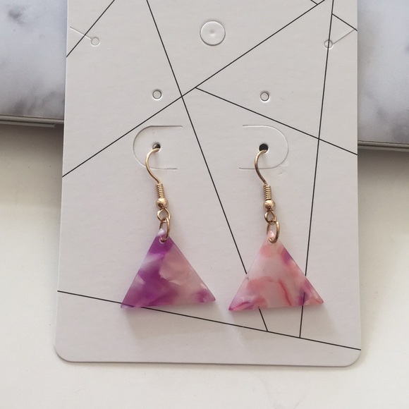 Dora Boutique Jewelry - Triangle Healing Stone Drop Earrings